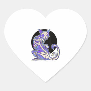 Ghost Cat and Mouse Heart Sticker