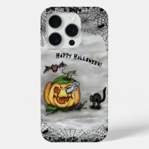 Ghost , Cat , Bat and Pumpkin , Happy Halloween! iPhone 15 Pro Case