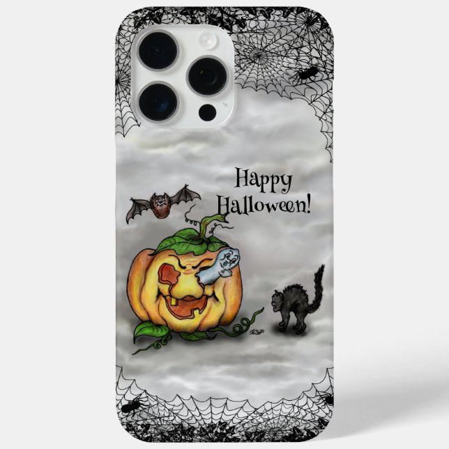 Ghost , Cat , Bat and Pumpkin , Happy Halloween! Case-Mate iPhone Case (Back)