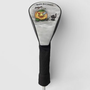 Ghost , Cat , Bat and Pumpkin , Happy Halloween! Golf Head Cover