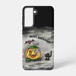 Ghost , Cat , Bat and Pumpkin , Happy Halloween! Samsung Galaxy Case