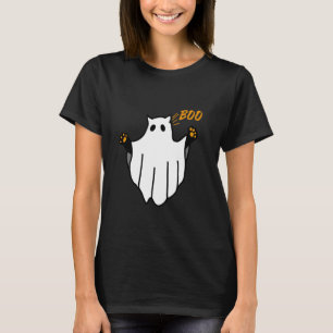 Ghost Cat Boo Funny Halloween For Cat Lovers T-Shirt