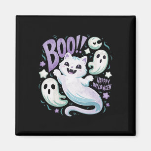 Ghost Cat Boo Kitty Halloween  Magnet