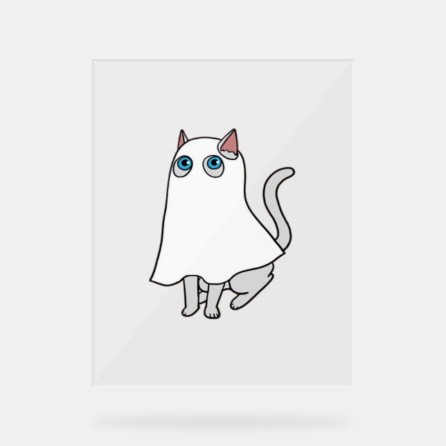 Ghost Cat Classic T-Shirt_1 Acrylic Sign (Front)