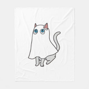 Ghost Cat Classic T-Shirt_2 Fleece Blanket