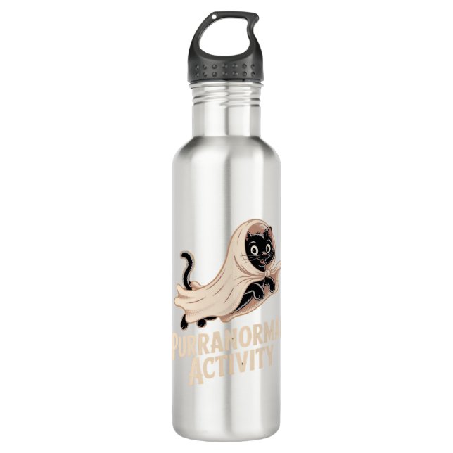 Ghost Cat Classic T-Shirt 710 Ml Water Bottle (Front)