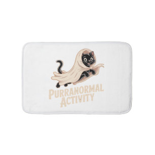 Ghost Cat Classic T-Shirt Bath Mat