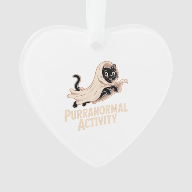 Ghost Cat Classic T-Shirt Ornament (Front)
