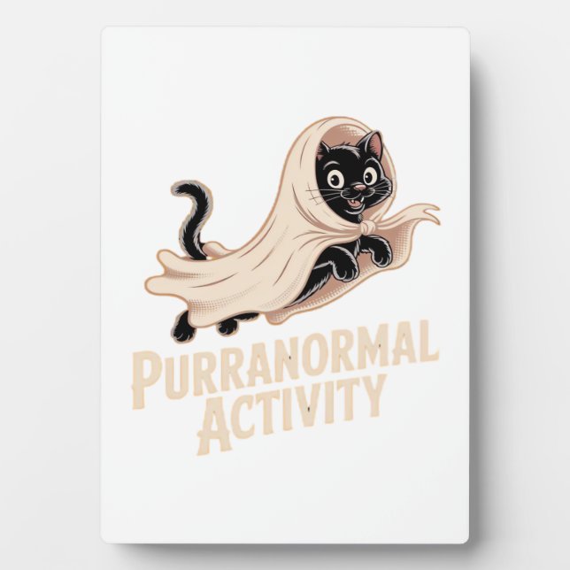 Ghost Cat Classic T-Shirt Plaque (Front)