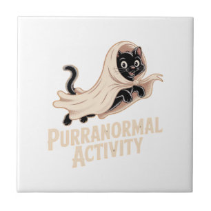 Ghost Cat Classic T-Shirt Tile