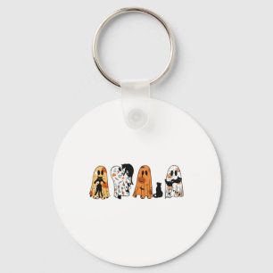 Ghost Cat Halloween Ghost Black Cat Spooky Season Keychain