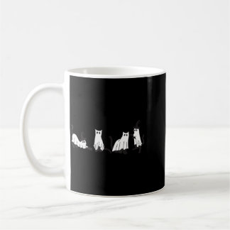Ghost Cat Halloween Pumpkin Black Cat Halloween Coffee Mug