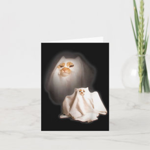 Ghost Cat Meme Funny Halloween Men Women Kids  Card
