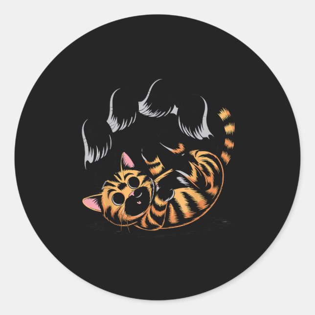 Ghost Cat Meme Funny Halloween Soky Kitty  Classic Round Sticker (Front)