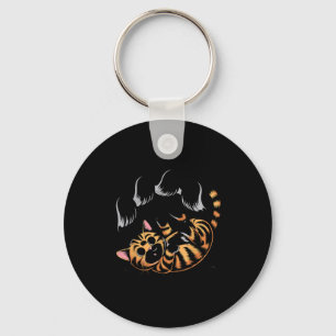 Ghost Cat Meme Funny Halloween Soky Kitty  Keychain