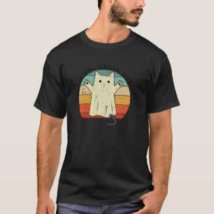Ghost Cat Meow I Mean Boo Halloween For Cat Lover T-Shirt