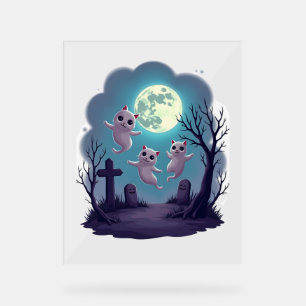 Ghost Cat Parade Acrylic Sign