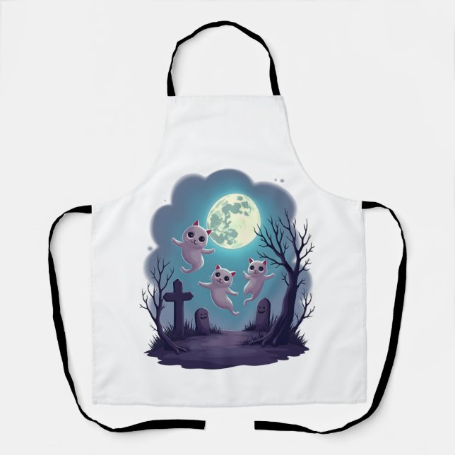 Ghost Cat Parade Apron (Front)