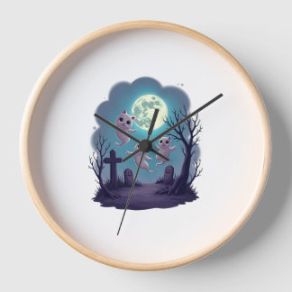 Ghost Cat Parade Clock