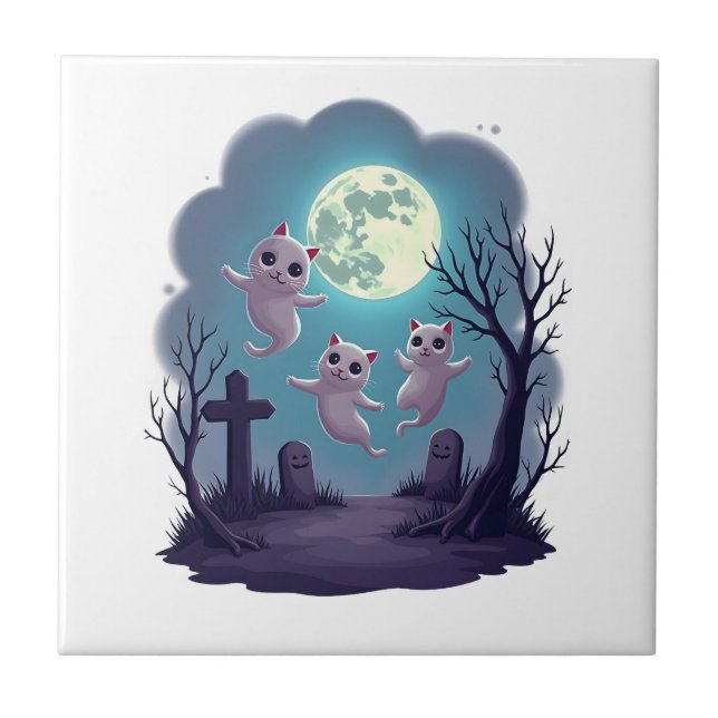 Ghost Cat Parade Tile (Front)