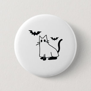Ghost Cat Pocket Halloween Costume Men Women Kids  2 Inch Round Button