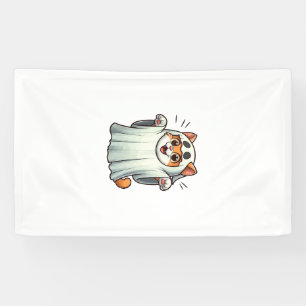 Ghost Cat Pumpkin Halloween. Tank Top Banner