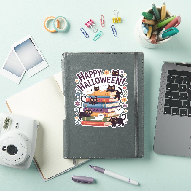 Ghost Cat Reading Books Lover Gifts Halloween Spoo (iPad Cover)