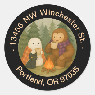Ghost, Cat & Sasquatch - Return Address Label