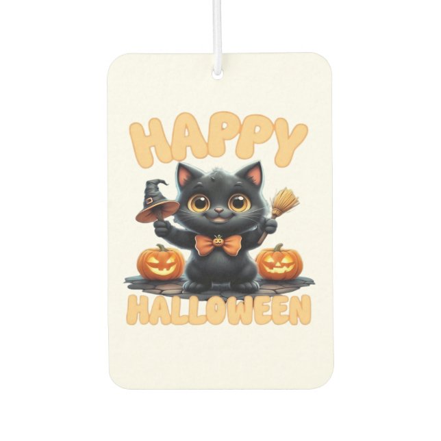 Ghost Cat Tee, Halloween Shirt, Spooky Cute, Unise Air Freshener (Front)