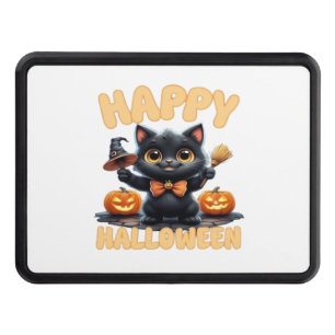 Ghost Cat Tee, Halloween Shirt, Spooky Cute, Unise Trailer Hitch Cover