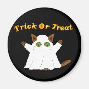 Ghost Cat Trick or Treat Magnet