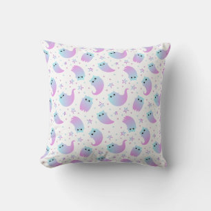 Ghost cats Halloween pattern Throw Pillow