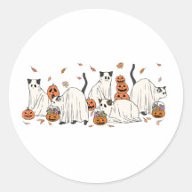 Ghost Cats Halloween Sticker
