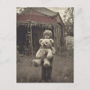 Ghost Child at the Abandoned Vintage Circus Tent Postcard