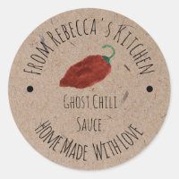 Ghost Chili Homemade Hot Sauce Kraft Paper