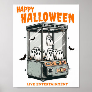 Ghost Claw Game Happy Halloween  Poster