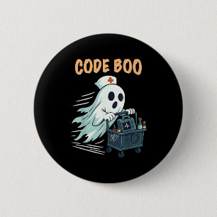 Ghost Code Boo In The Icu Nursing Gift For Hallowe 2 Inch Round Button