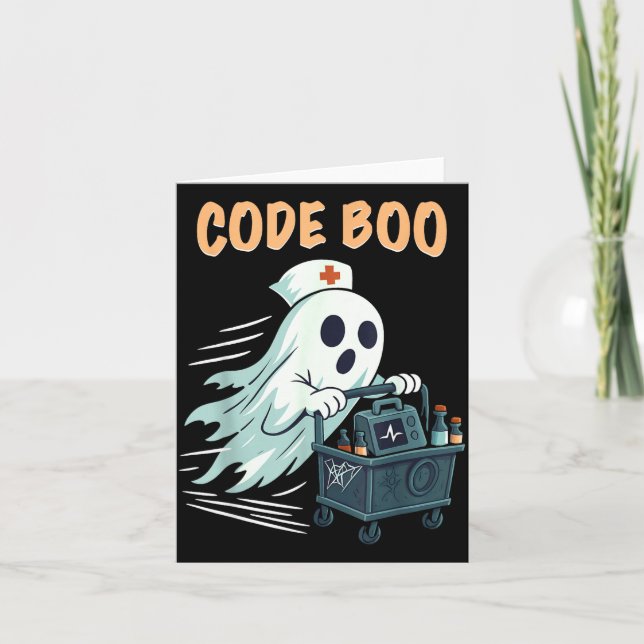 Ghost Code Boo In The Icu Nursing Gift For Hallowe Card (Front)