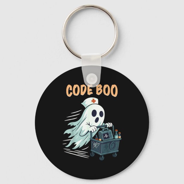 Ghost Code Boo In The Icu Nursing Gift For Hallowe Keychain (Front)