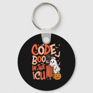 Ghost Code Boo In The Icu Nursing Nurse Halloween  Keychain