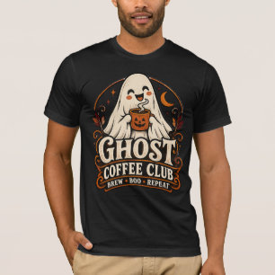 Ghost Coffee Club Cute Spooky Halloween T-Shirt