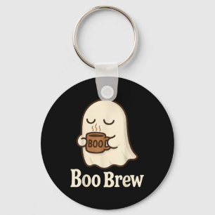 Ghost Coffee Cute Funny Halloween Drink Caffeine B Keychain