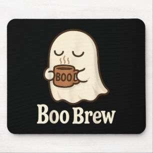 Ghost Coffee Cute Funny Halloween Drink Caffeine B Mouse Pad
