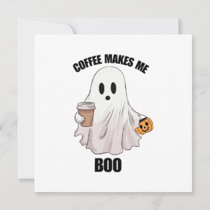 Ghost Coffee Halloween Funny  Invitation