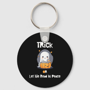 Ghost Coffee Pumpkin Shirt Let Me Read In Peace Sh Keychain