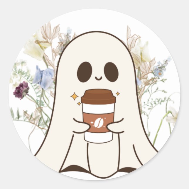 Ghost coffee vinyl sticker (Front)