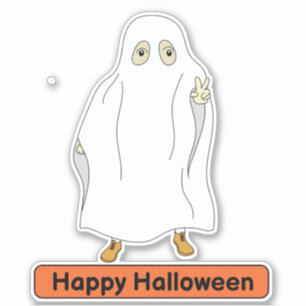 Ghost costume kid Sticker