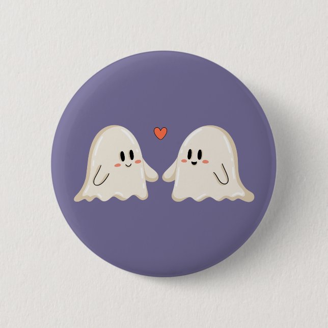 Ghost Couple in Love 2 Inch Round Button (Front)