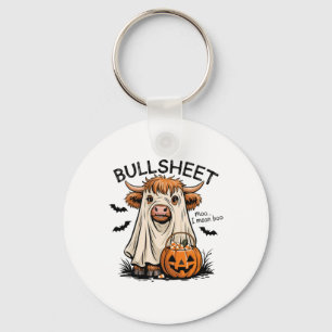 Ghost Cow Funny Halloween Spooky Moo Animal Costum Keychain
