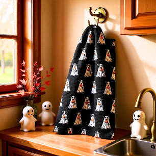 Ghost Cow Halloween Funny Moo I Mean Boo Kitchen Towel